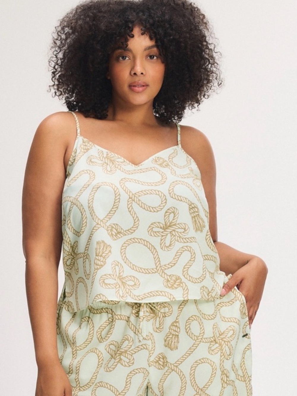 Savage‎ X Fenty Rope Print Satin Cami Top Size US 12-14